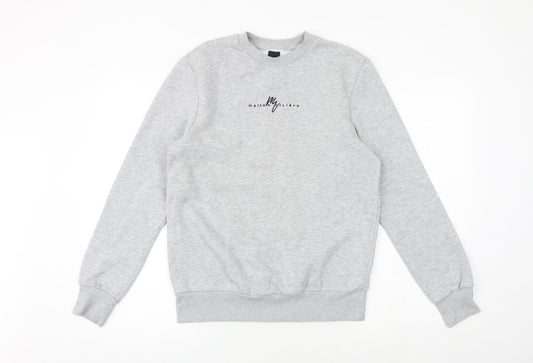 River Island Mens Grey Polyester Pullover Sweatshirt Size S