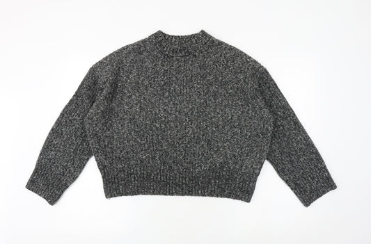 H&M Womens Grey Round Neck Cotton Pullover Jumper Size M