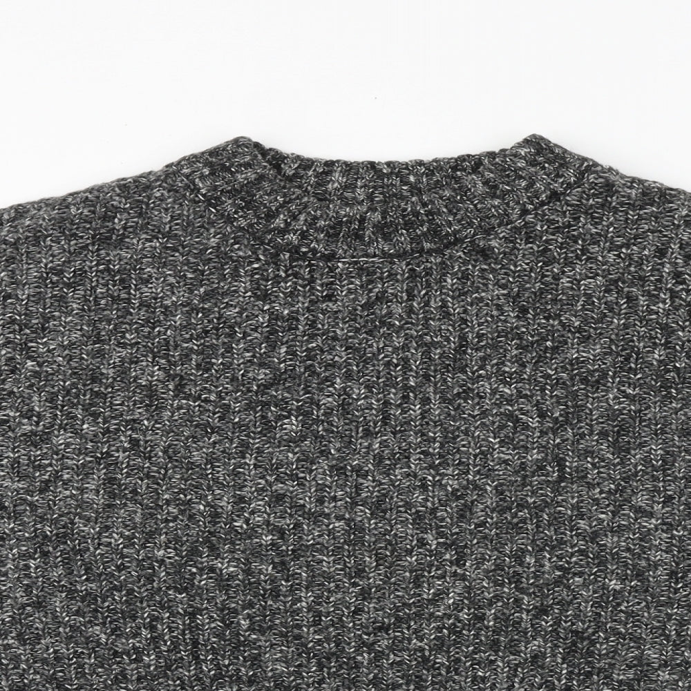 H&M Womens Grey Round Neck Cotton Pullover Jumper Size M