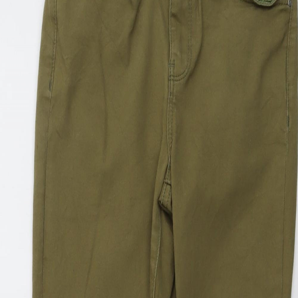 Warehouse Womens Green Cotton Skinny Jeans Size 10 L25 in Regular Button