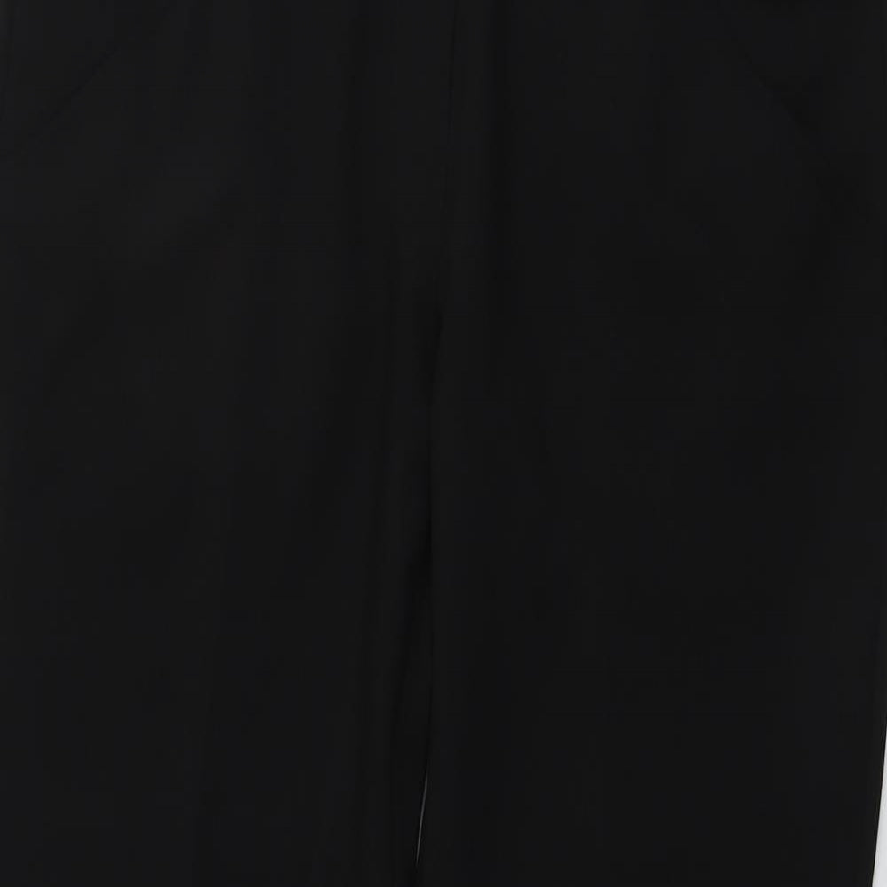 Select Womens Black Polyester Carrot Trousers Size 14 L28 in Regular Button