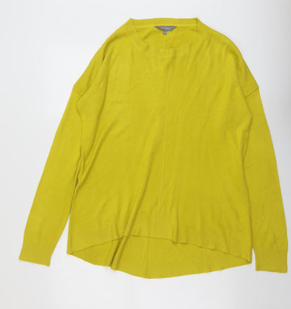 Additional front view of Principles women’s yellow round neck acrylic jumper, size UK 14