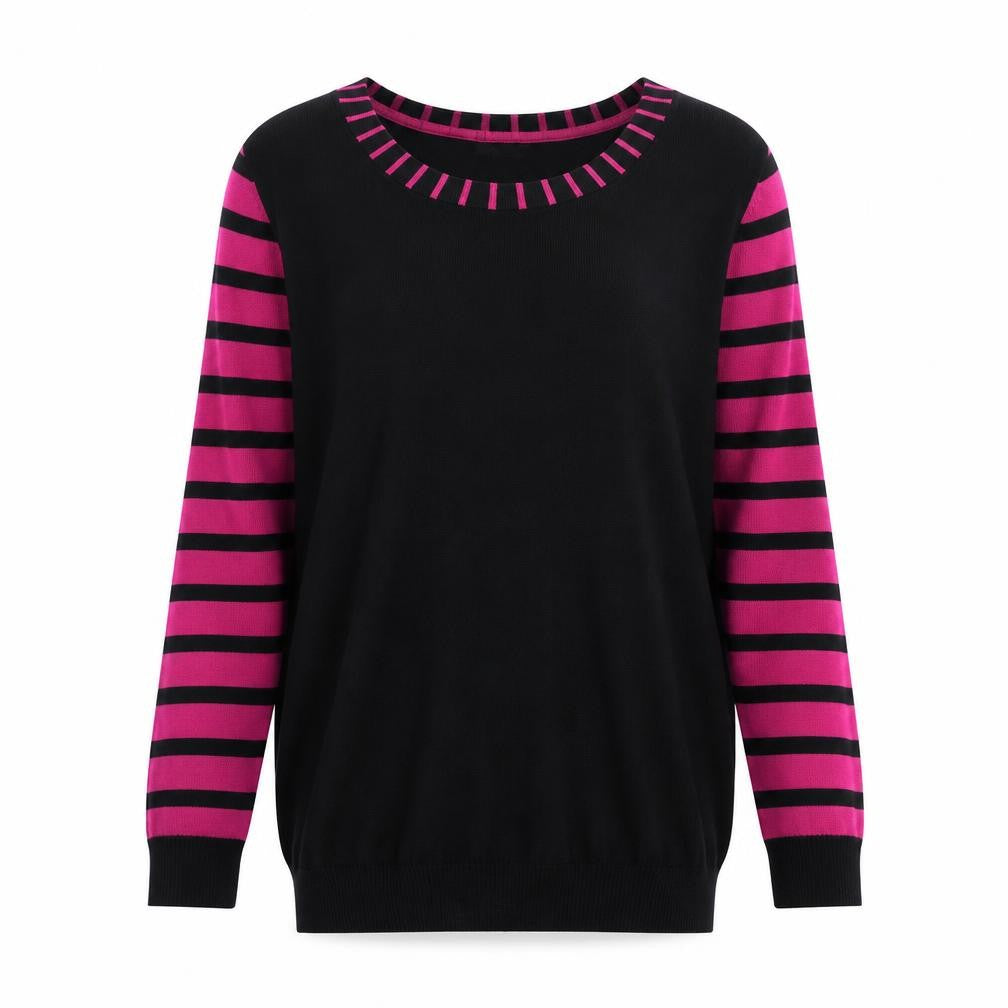 M&Co Womens Black Scoop Neck Viscose Pullover Jumper Size 10