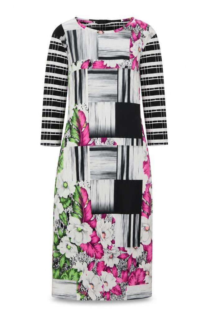 Topshop Womens Multicoloured Geometric Polyester A-Line Size 12 Round Neck Pullover