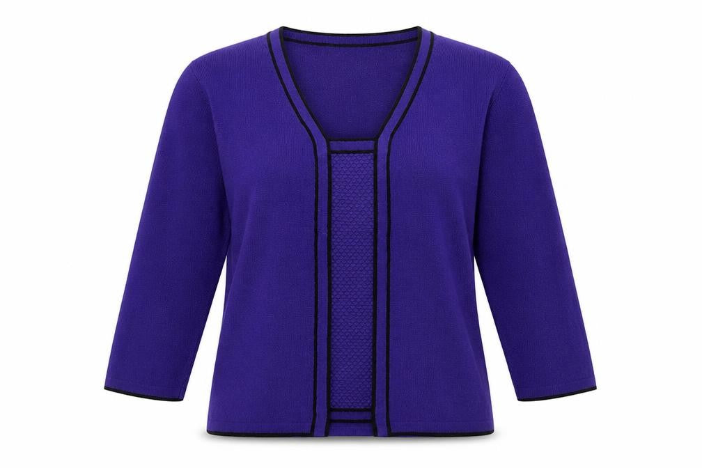 Precis Womens Purple V-Neck Viscose Pullover Jumper Size M