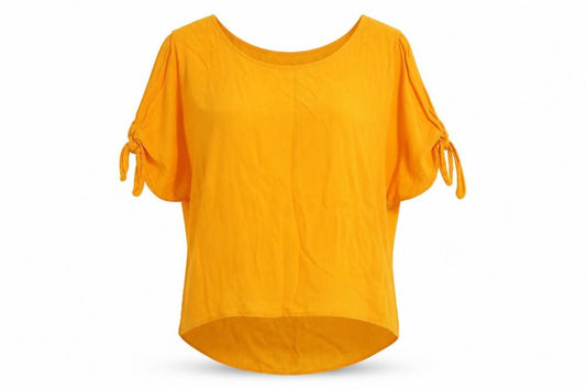 River Island Womens Orange Viscose Basic Blouse Size 8 Round Neck