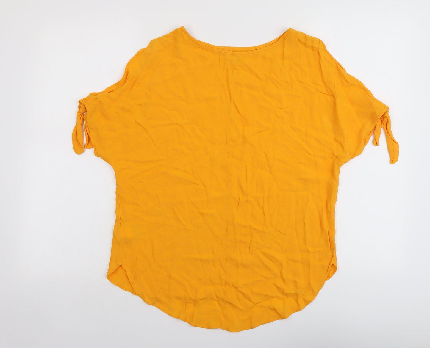 River Island Womens Orange Viscose Basic Blouse Size 8 Round Neck