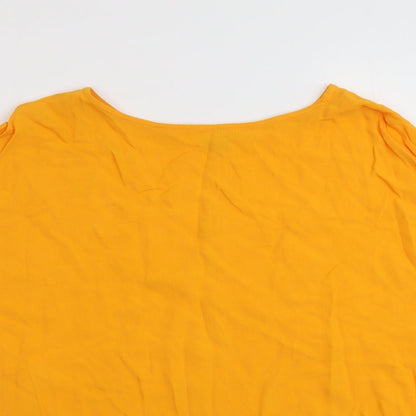 River Island Womens Orange Viscose Basic Blouse Size 8 Round Neck