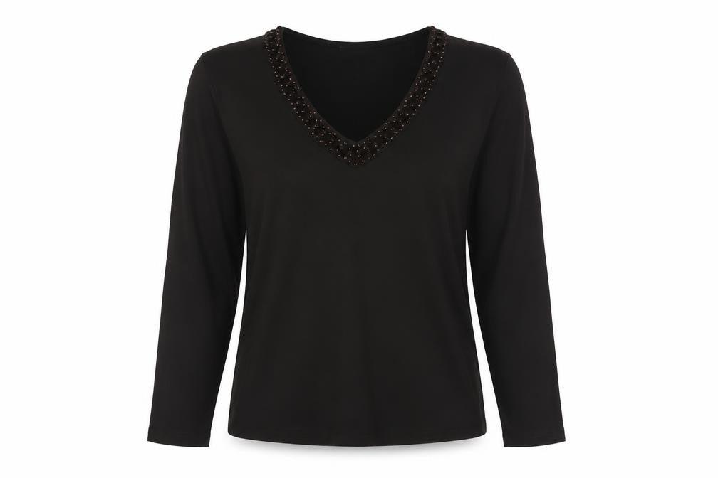 Zucchero Womens Brown Viscose Basic T-Shirt Size 14 Scoop Neck