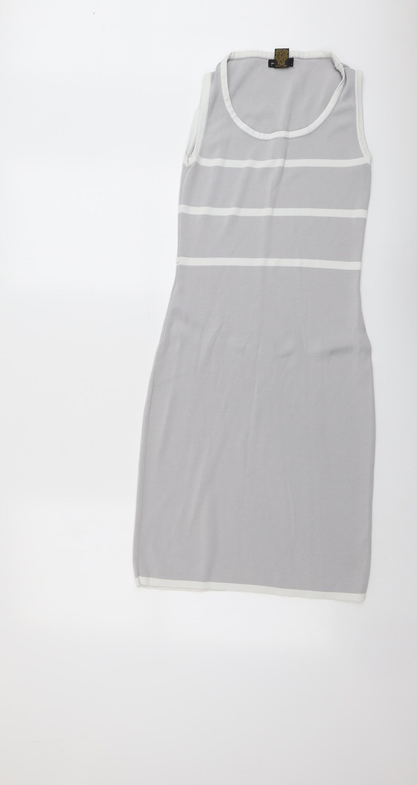 Grace Womens Grey Viscose A-Line Size S Round Neck Pullover