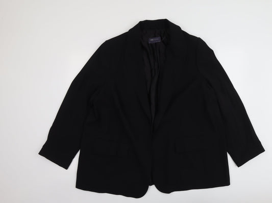 Marks and Spencer Womens Black Polyester Jacket Suit Jacket Size 20