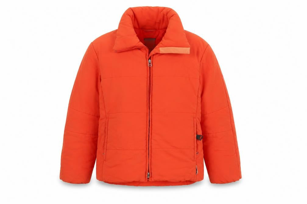 Belfe Womens Orange Puffer Jacket Jacket Size 10 Zip