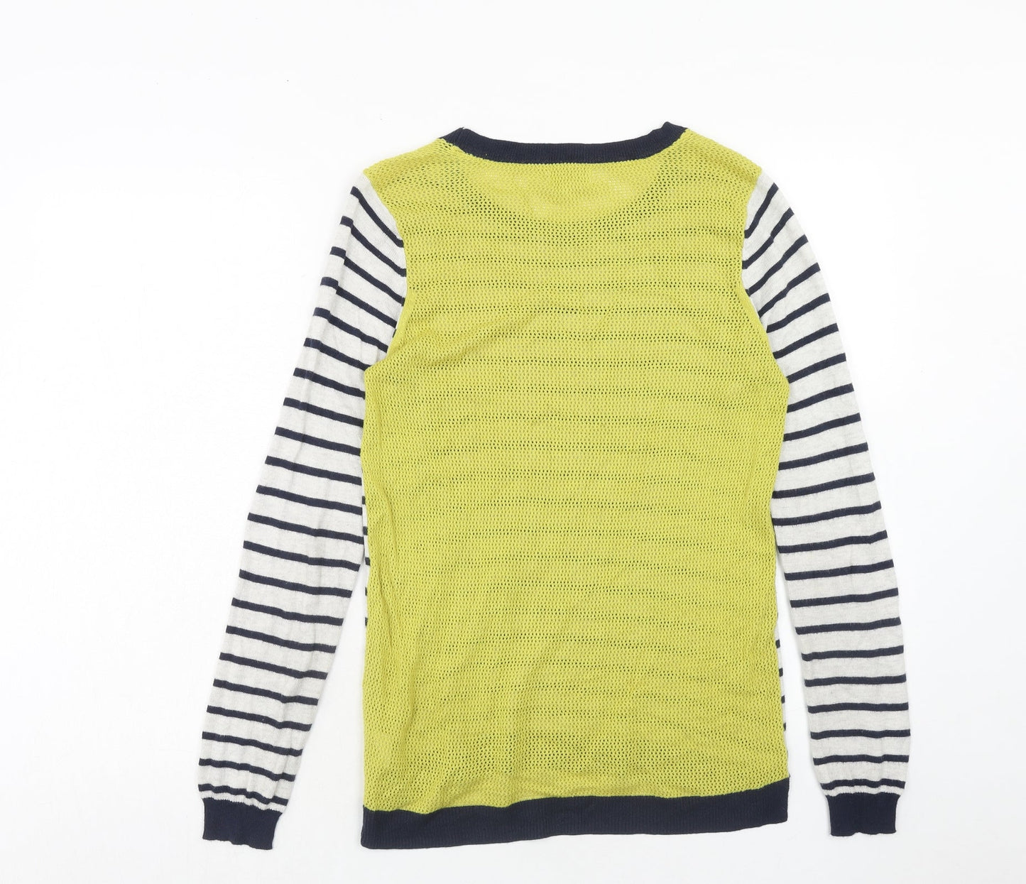 Linea Womens Multicoloured Round Neck Striped Nylon Pullover Jumper Size S
