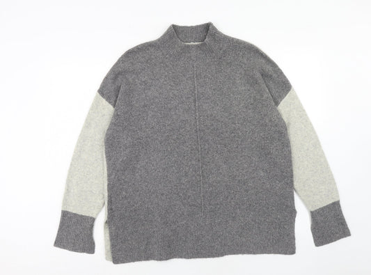 Marks and Spencer Womens Grey High Neck Polyamide Pullover Jumper Size L
