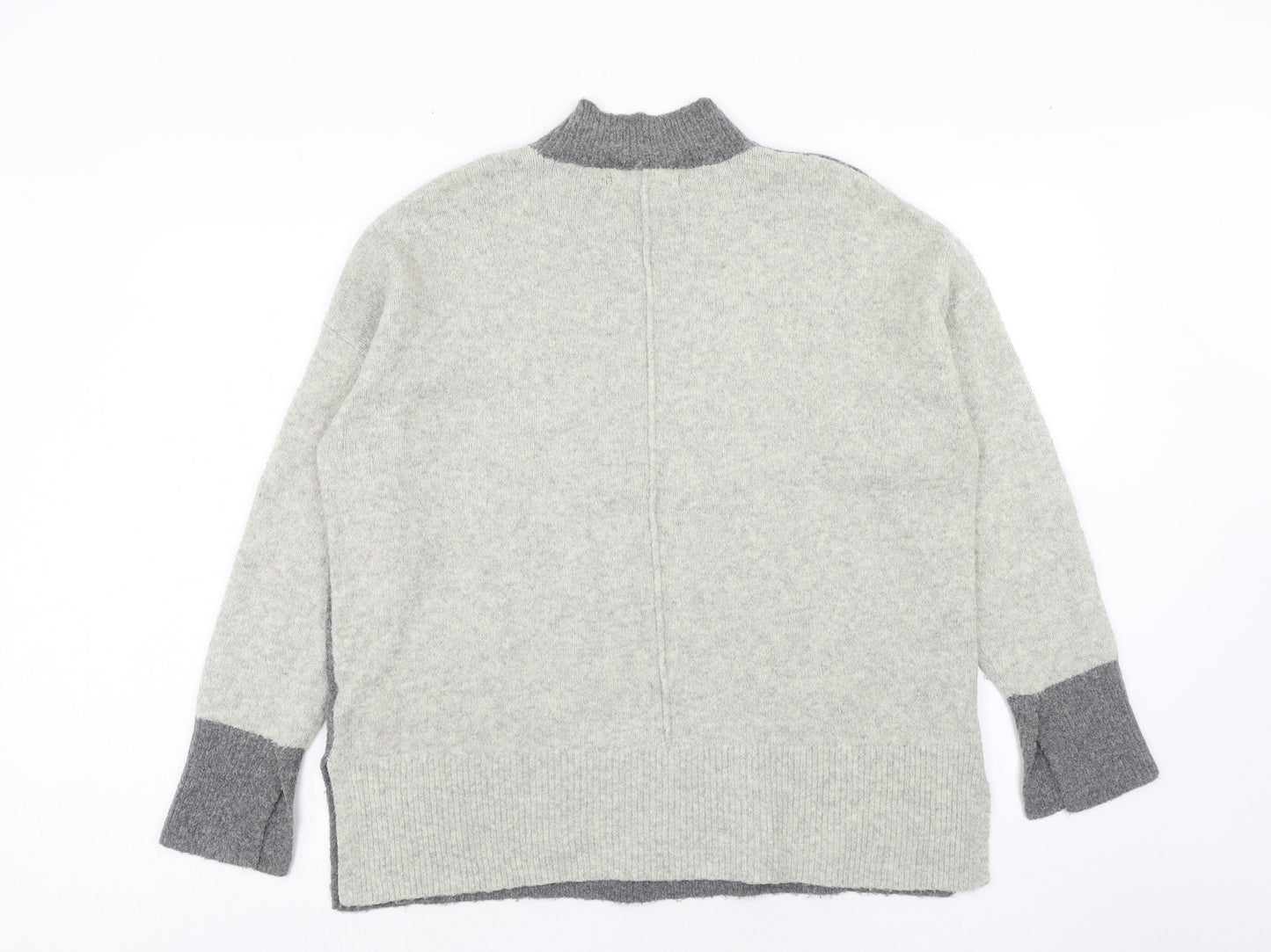 Marks and Spencer Womens Grey High Neck Polyamide Pullover Jumper Size L