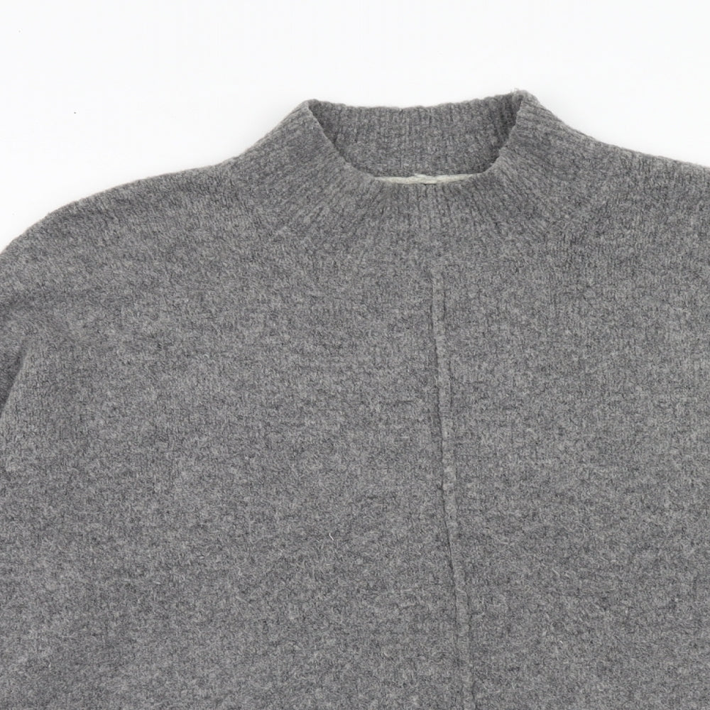 Marks and Spencer Womens Grey High Neck Polyamide Pullover Jumper Size L