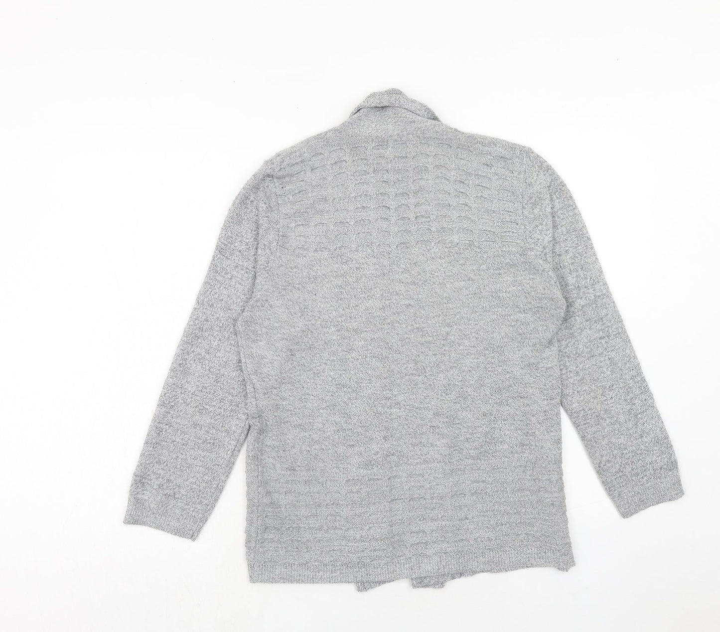 Emma Morgan Womens Grey V-Neck Acrylic Cardigan Jumper Size M