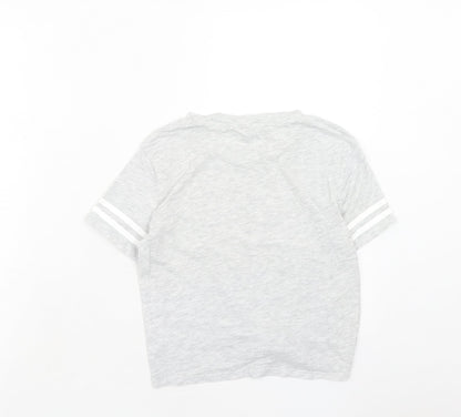 H&M Womens Grey Cotton Basic T-Shirt Size XS Round Neck