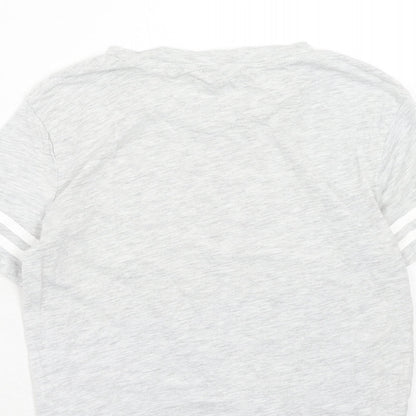H&M Womens Grey Cotton Basic T-Shirt Size XS Round Neck