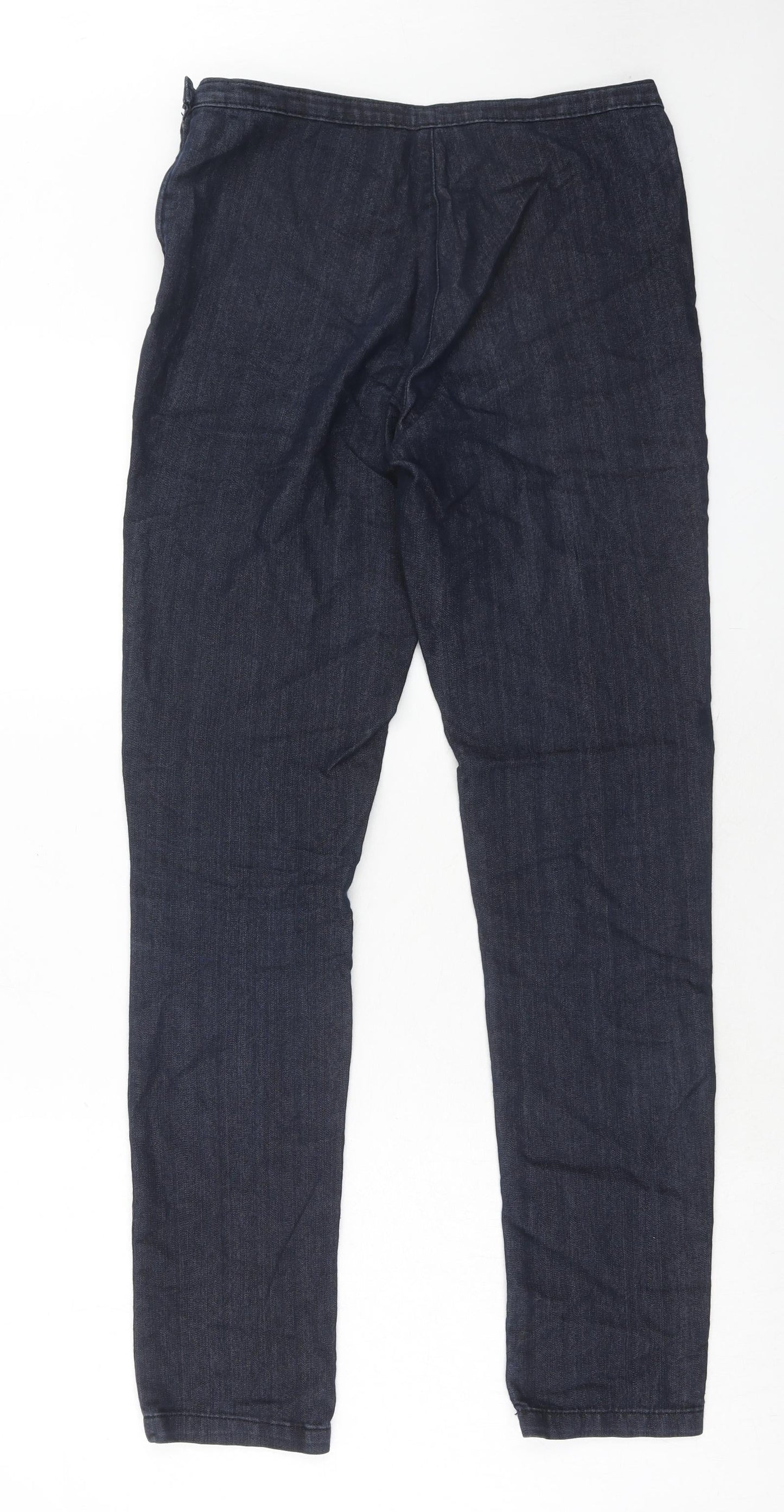 Marks and Spencer Womens Blue Cotton Skinny Jeans Size 10 Regular Zip