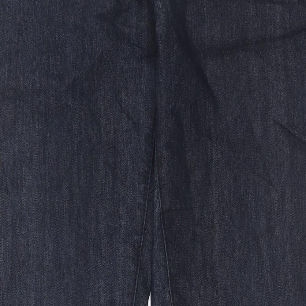 Marks and Spencer Womens Blue Cotton Skinny Jeans Size 10 Regular Zip