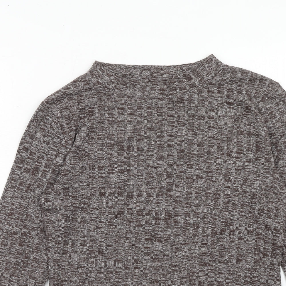 Brilliant Basics Womens Brown Round Neck Polyester Pullover Jumper Size S