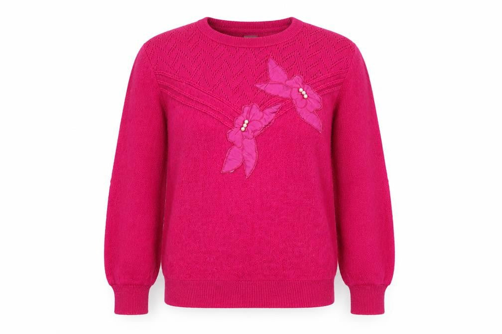 Classics & Co Womens Pink Round Neck Acrylic Pullover Jumper Size 10