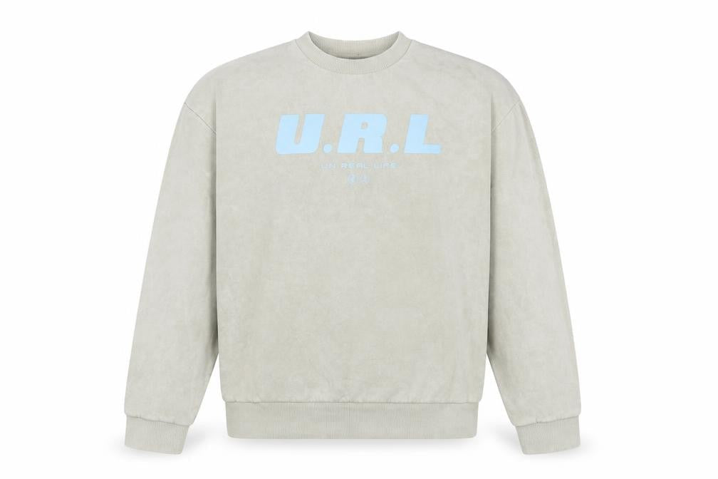 COLLUSION Mens Grey Cotton Pullover Sweatshirt Size L - U.R.L