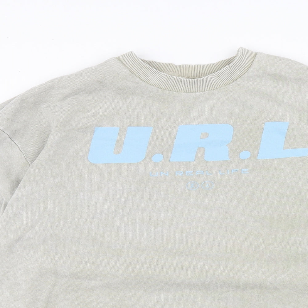 COLLUSION Mens Grey Cotton Pullover Sweatshirt Size L - U.R.L
