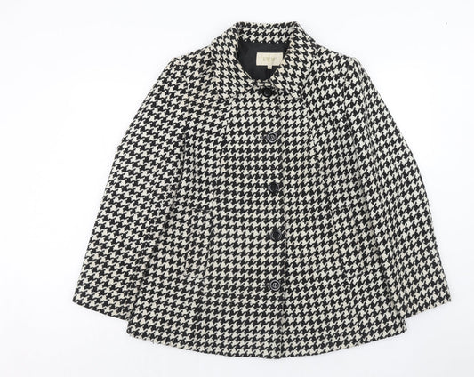 EWM Womens Black Geometric Jacket Size 12 Button