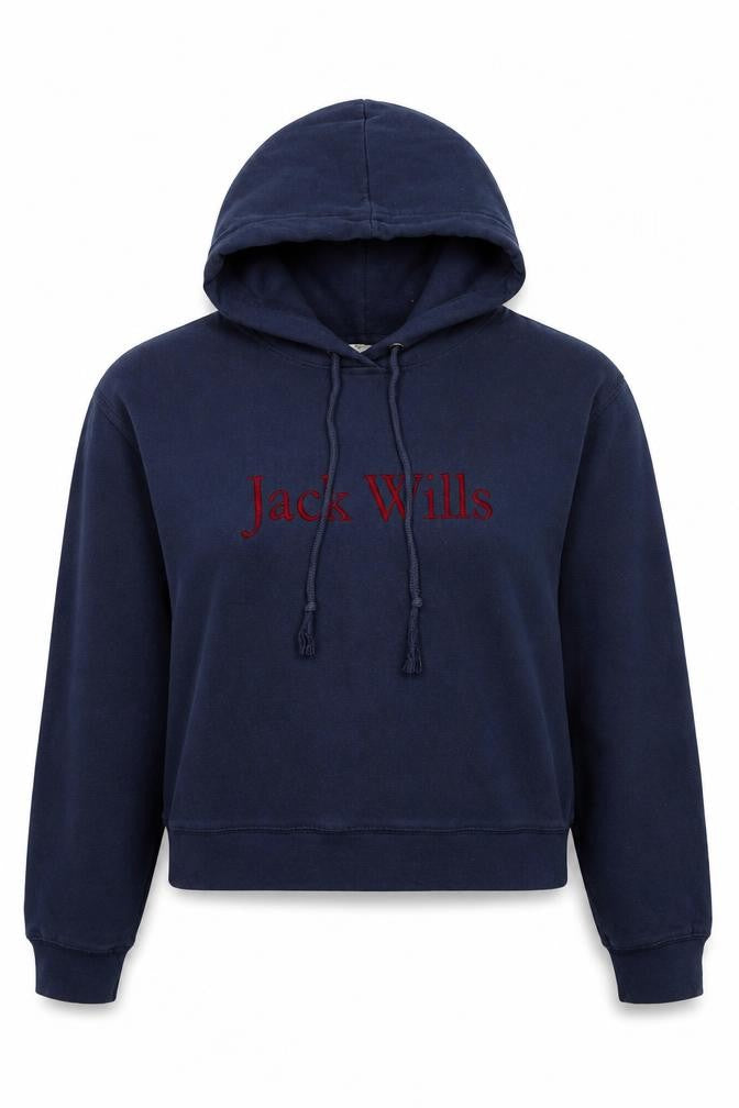 Jack Wills Womens Blue Cotton Pullover Hoodie Size 8 Pullover