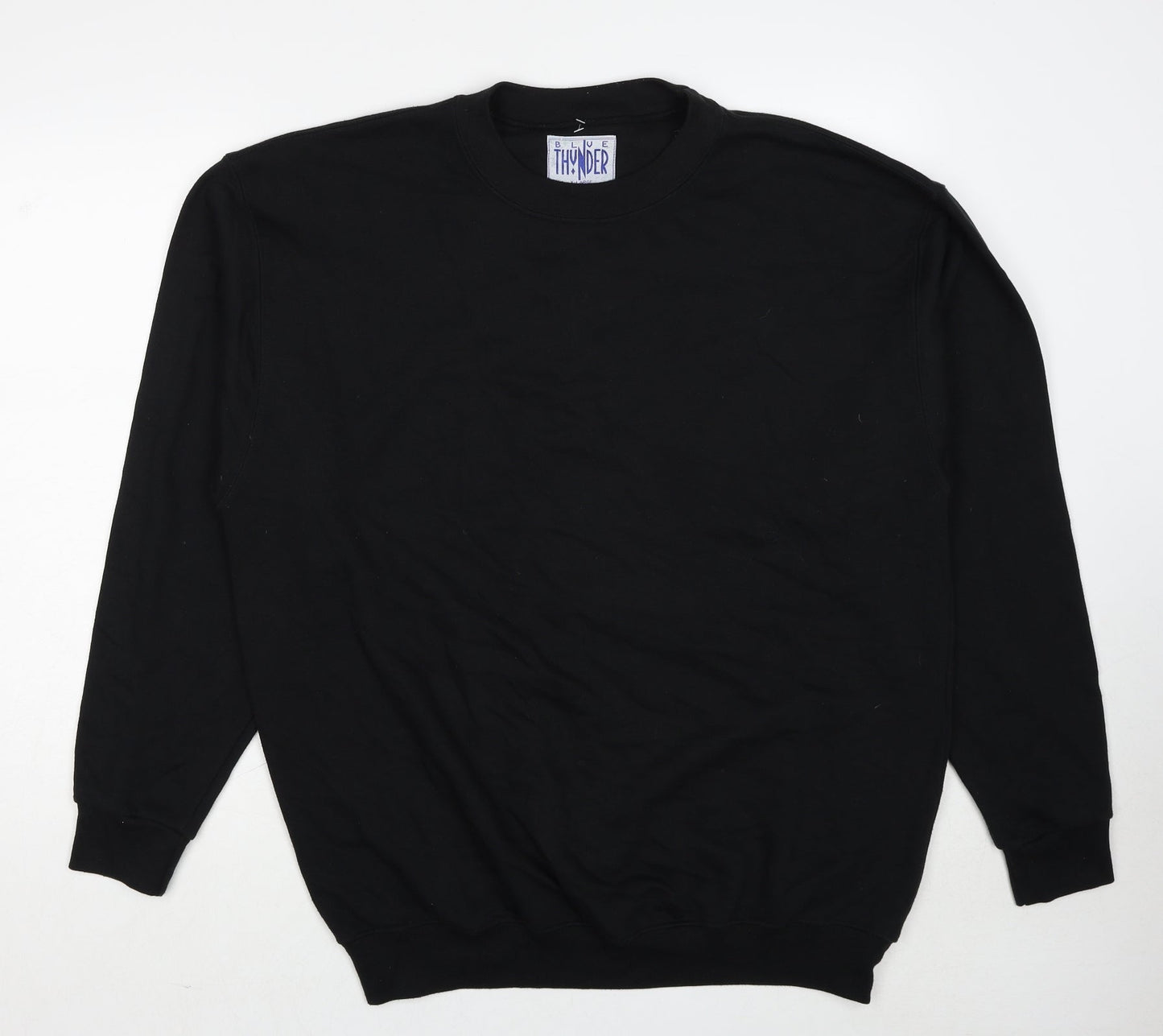 Blue Thunder Mens Black Cotton Pullover Sweatshirt Size L