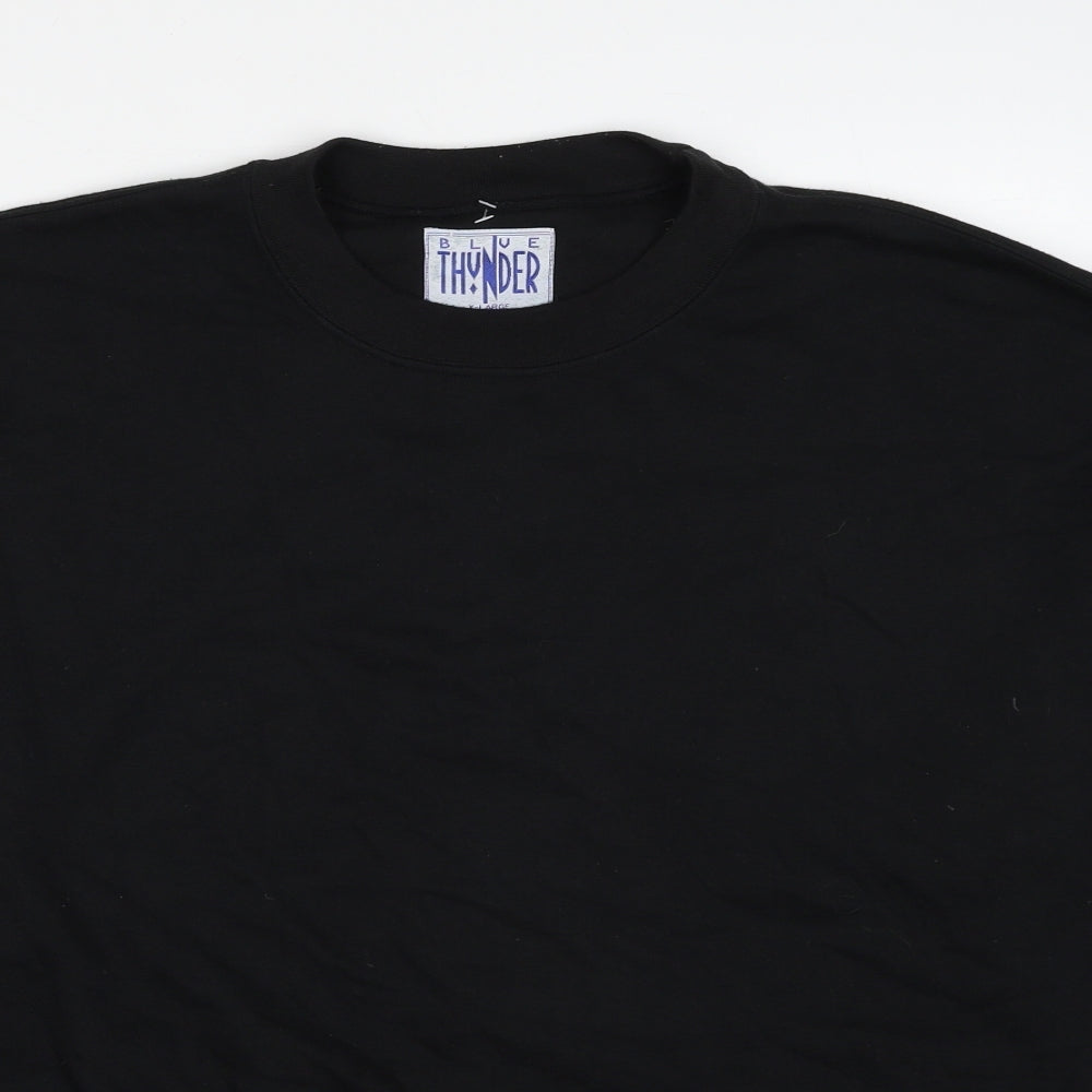 Blue Thunder Mens Black Cotton Pullover Sweatshirt Size L