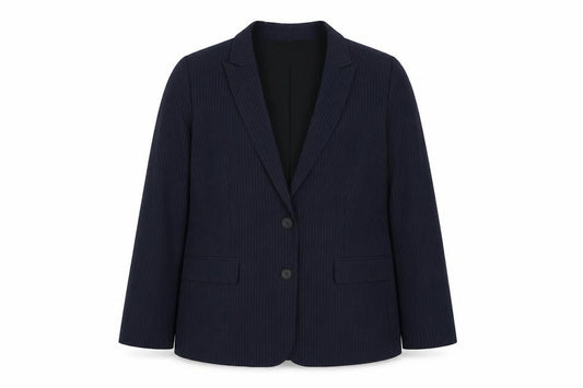 Marks & Spencer Womens Blue Pinstripe Polyester Jacket Suit Jacket Size 18
