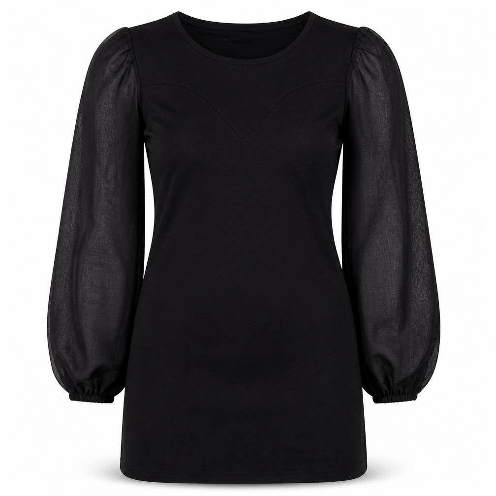 Love Womens Black Polyester A-Line Size S Round Neck Pullover - Size S-M