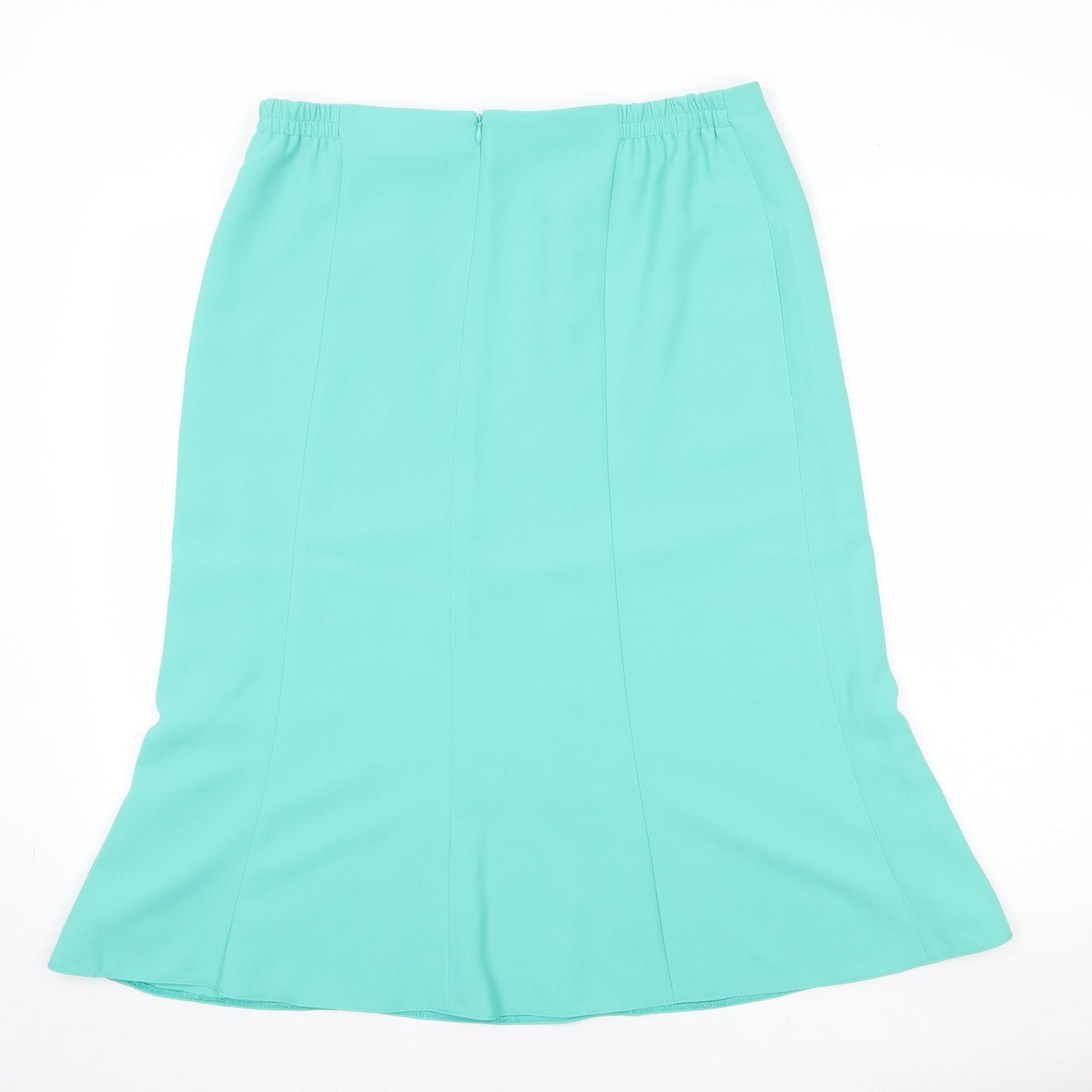 Habella Womens Green Polyester Swing Skirt Size 16 Zip