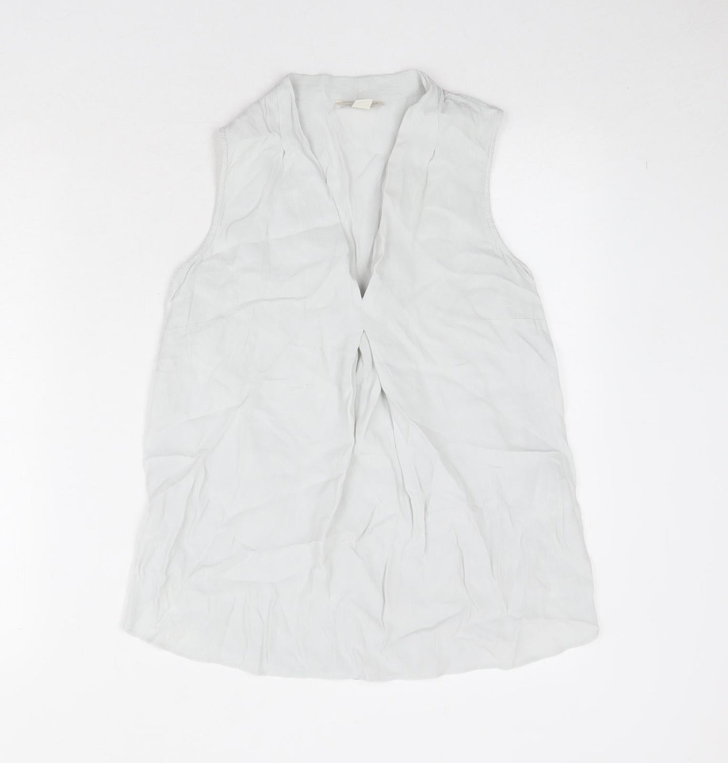Monsoon Womens Grey Viscose Basic Blouse Size 8 V-Neck