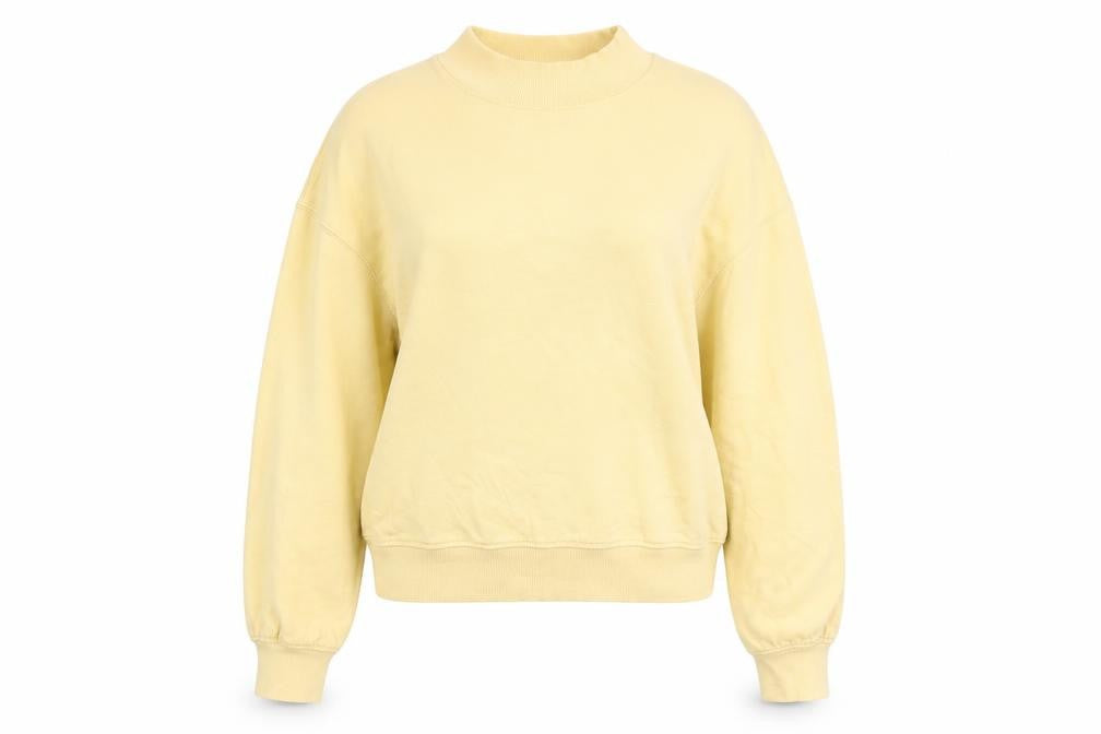 Weekday Womens Yellow 100% Cotton Pullover Sweatshirt Size S Pullover