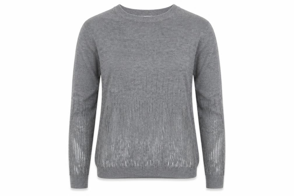 Zara Womens Grey Round Neck Polyester Pullover Jumper Size S