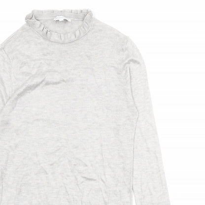 Warehouse Womens Grey Round Neck Polyester Pullover Jumper Size 8