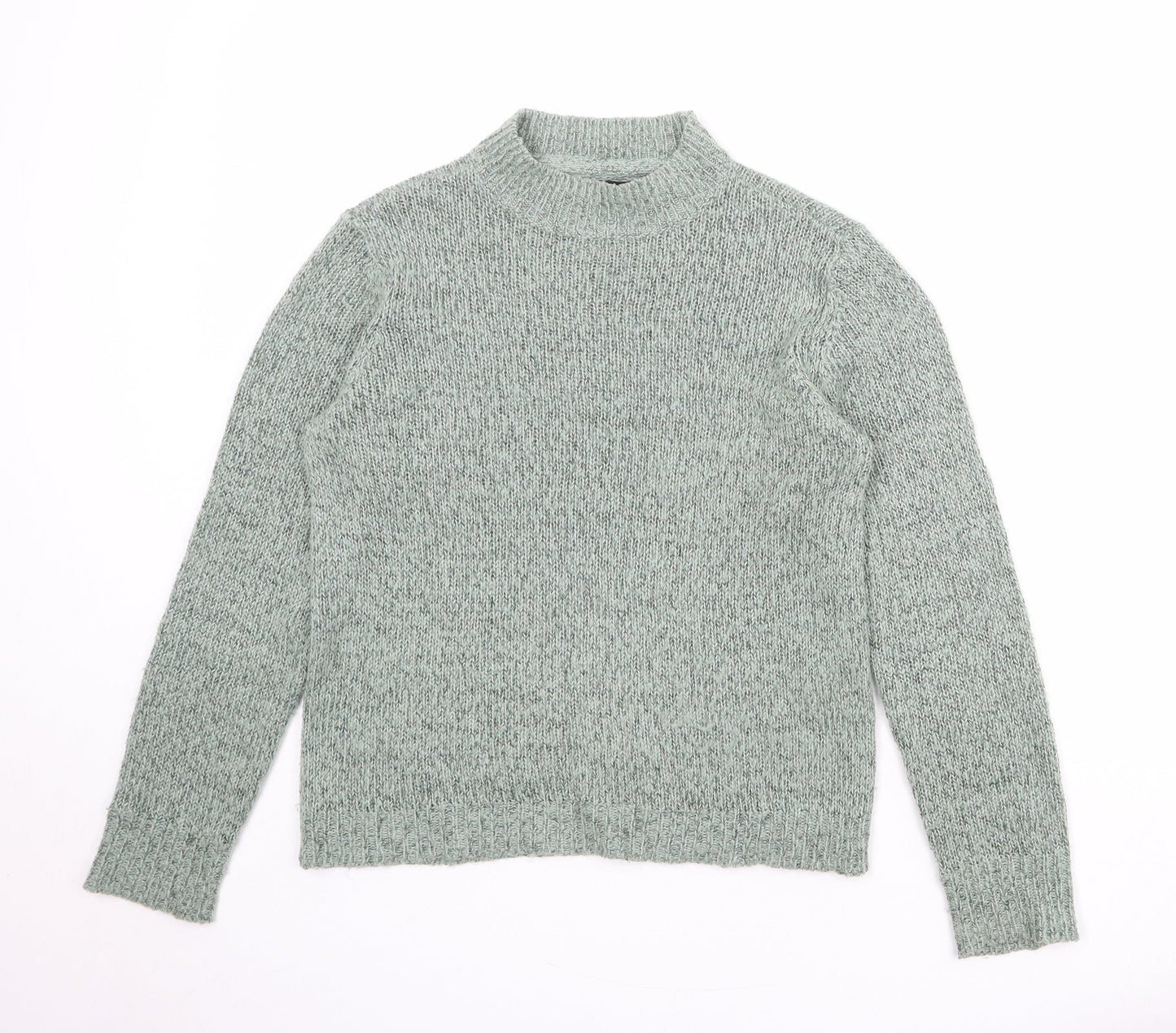 VERO MODA Womens Green Mock Neck Acrylic Pullover Jumper Size L