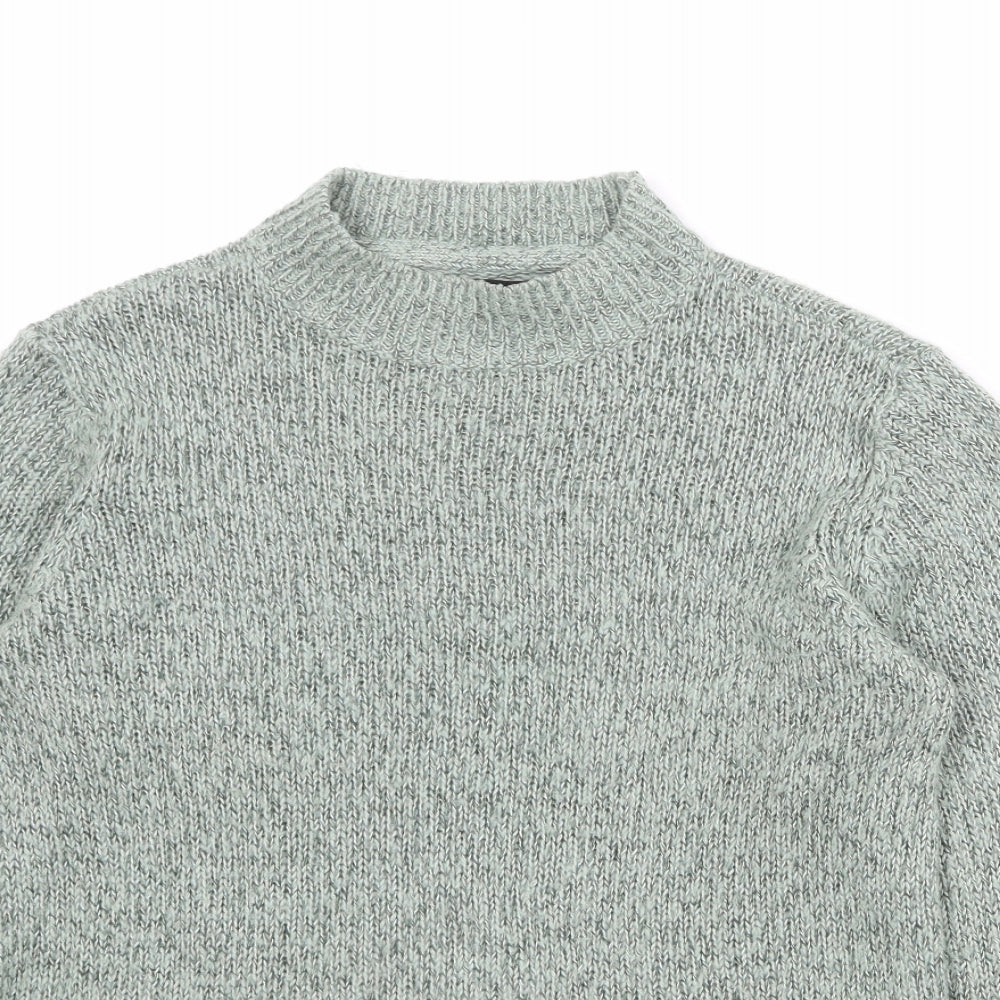 VERO MODA Womens Green Mock Neck Acrylic Pullover Jumper Size L