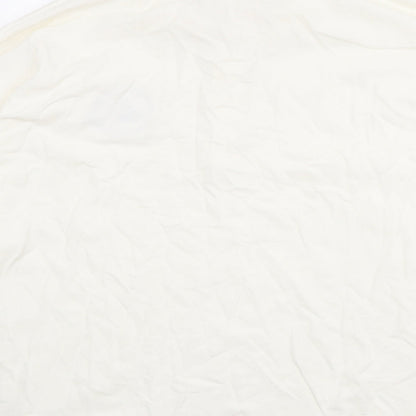 H&M Womens Ivory Cotton Basic Polo Size L Collared