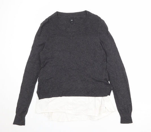 River Island Womens Grey Round Neck Polyamide Pullover Jumper Size 10 - Shirt Insert