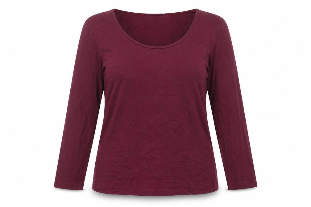 Artigiano Womens Red Viscose Basic T-Shirt Size 16 Scoop Neck