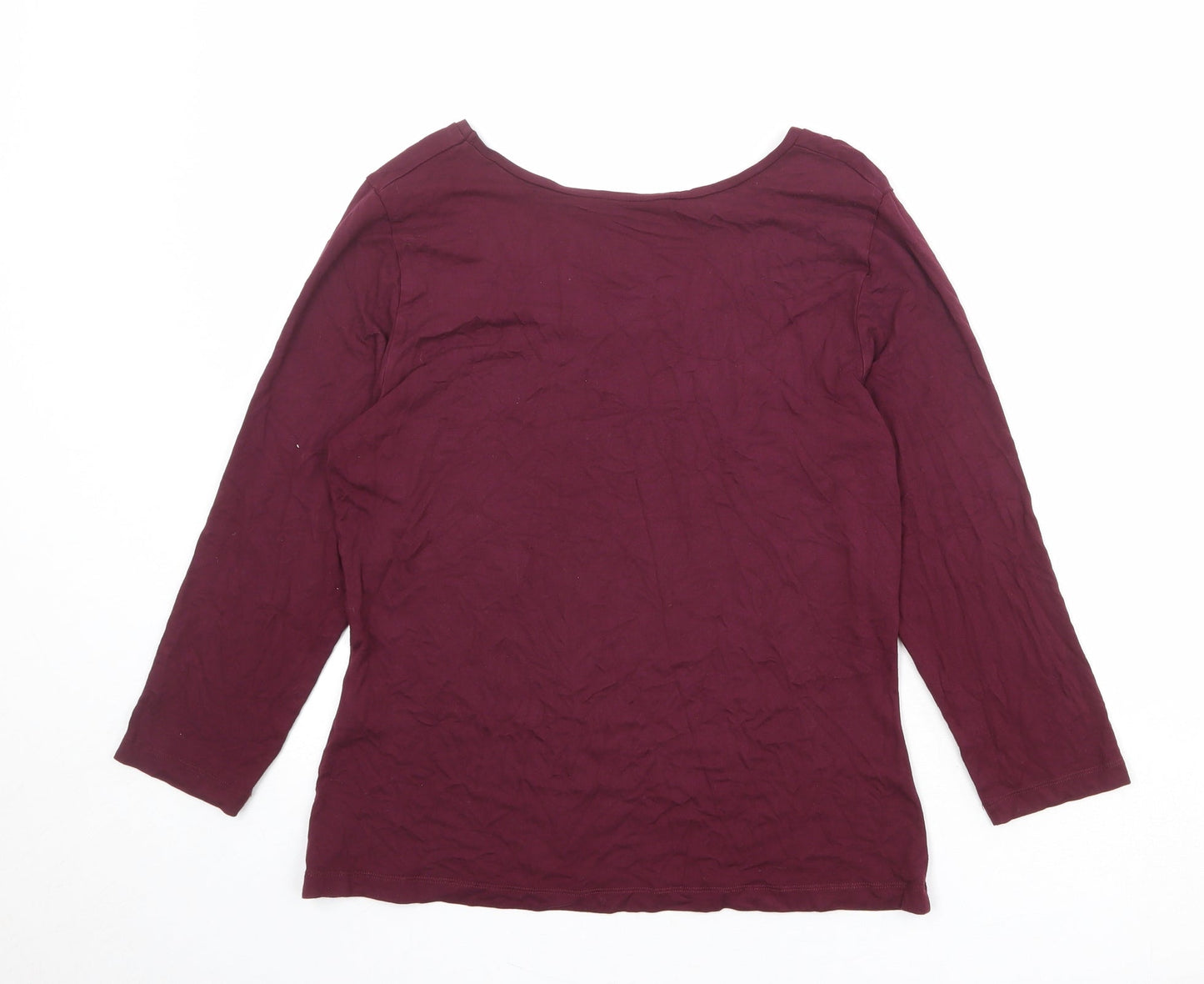 Artigiano Womens Red Viscose Basic T-Shirt Size 16 Scoop Neck