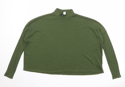 Divided by H&M Womens Green Mock Neck Polyester Pullover Jumper Size M