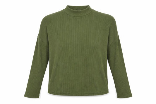 Divided by H&M Womens Green Mock Neck Polyester Pullover Jumper Size M