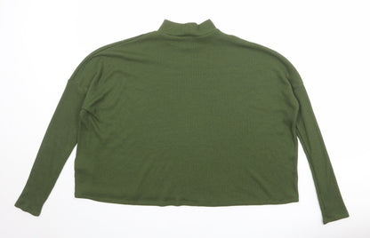 Divided by H&M Womens Green Mock Neck Polyester Pullover Jumper Size M