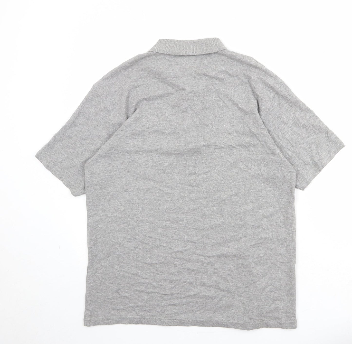 Slazenger Mens Grey Cotton Polo Size S Collared Button